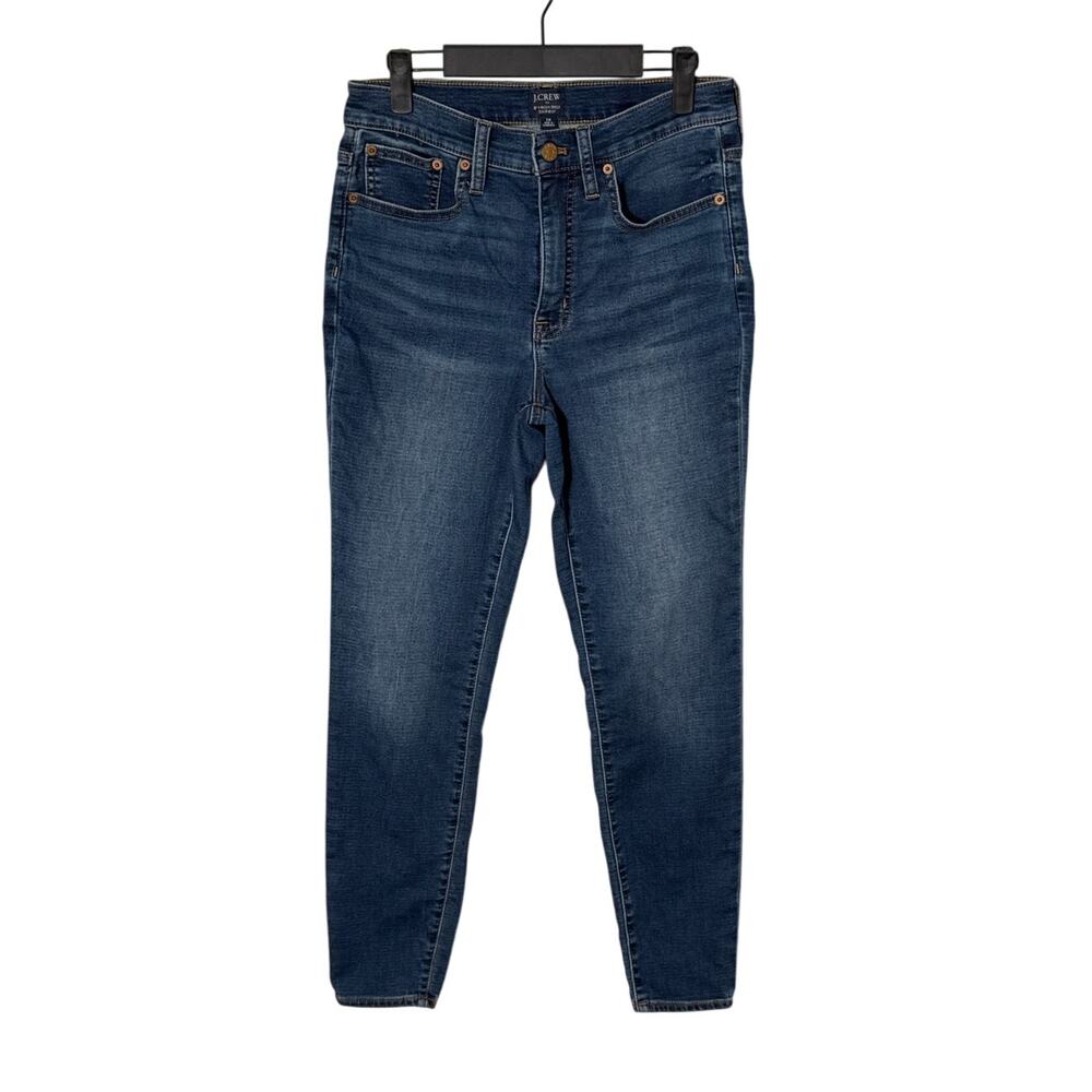 J. Crew 10" High Rise Skinny Jean In Signature Stretch‎ Dark Wash Size 28